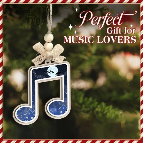 Miniatura 3 de Adorno de Navidad con notas musicales, adornos de notas musicales para músicos, amantes de la música, hombres y mujeres, idea de intercambio