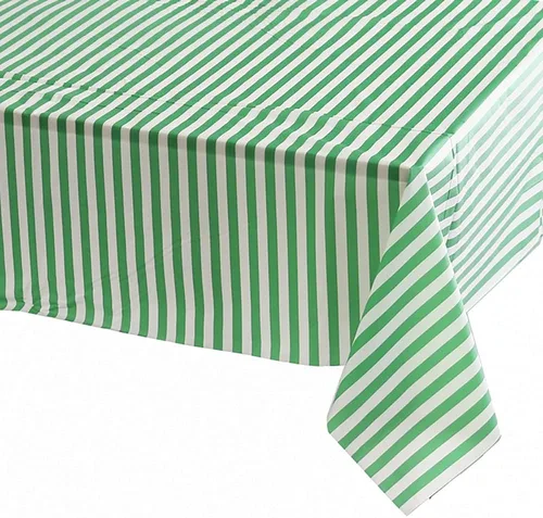 Miniatura 3 de Vpang - 2 manteles de plástico con estampado a rayas, mantel rectangular grueso, para cocina, picnic, boda, fiesta de cumpleaños, 54 x 108 pulgadas