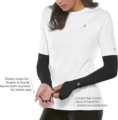 Miniatura 4 de Coolibar Mangas de brazo de rendimiento para mujer - Protección solar UPF 50+ - Backspin Blanco