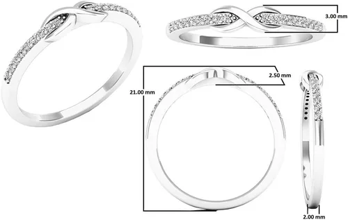 Miniatura 3 de Dazzlingrock Collection Anillo de compromiso de 0,10 quilates (quilates) con diamantes redondos para mujer Forever Together Swirl de 110 quilates