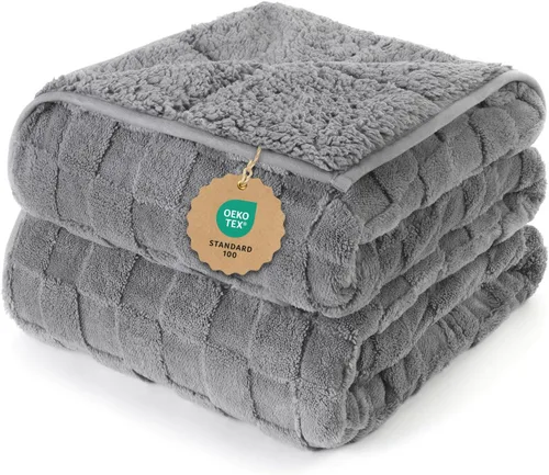 Miniatura 17 de Kivik - Mantas con peso de doble cara para adultos, mantas estampadas a cuadros, súper suaves y pesadas, para sofá y cama, con tela ultra esponjosa