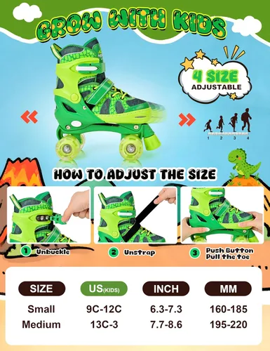 Miniatura 4 de NEMONE - Patines de sirena con ruedas iluminadas y 4 tamaños ajustables para niñas, azul y morado, para niños pequeños, para principiantes, de D