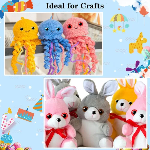 Miniatura 5 de UPINS 180 piezas de ojos y nariz grandes de seguridad de 0.47 a 1.18 pulgadas con arandelas para ojos de animales de peluche Amigurumi, muñeca