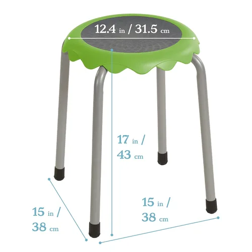 Miniatura 3 de ECR4Kids Daisy Taburete apilable con juego de asientos deslizantes, asientos flexibles, surtido, 8 piezas Turquesa