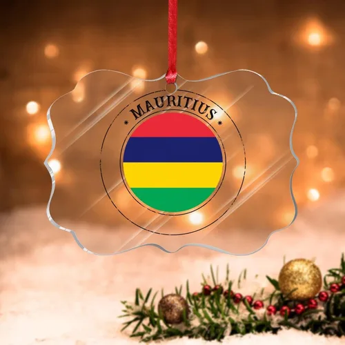 Miniatura 10 de Adornos de Navidad de Malasia, bandera de Malasia, adornos acrílicos, colgante para árbol de Navidad, bandera nacional, recuerdo del país