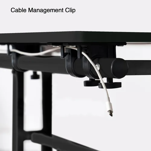 Miniatura 7 de DlandHome Escritorio de altura ajustable con soporte para tazas, escritorio portátil para laptop, 31.5 pulgadas, negro