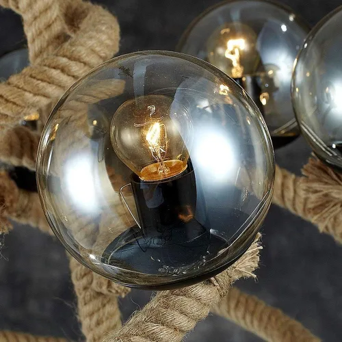 Miniatura 3 de Genérico Araña moderna, País nostálgico industrial colgante lámpara retro clásico verde cristal pantalla colgante restaurante bar lámpara