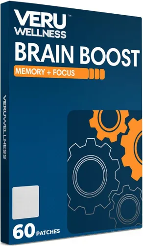 Veru Wellness Parche cognitivo para estimular el cerebro - Memoria diaria, alterción y enfoque - Ginko Bilboa, Rhodiola Rosea, MCT (60 días)