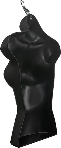 Miniatura 9 de Maniquí de torso masculino y femenino con soporte de metal, cuerpo con respaldo hueco, apilable, forma de vestido para exhibición de camisetas