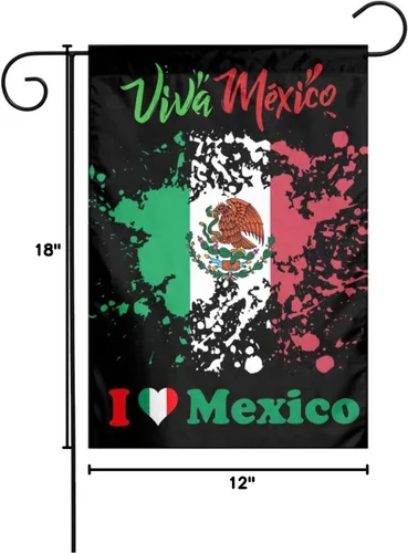 Miniatura 10 de Bandera de la amistad de Estados Unidos y México de 12 x 18 pulgadas, bandera vertical de doble cara para jardín, para interiores y exteriores