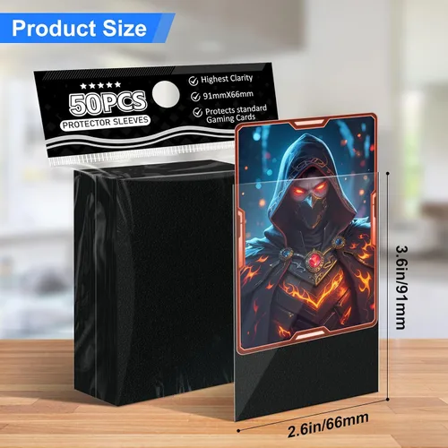Miniatura 2 de Fundas negras para cartas compatibles con MTG, paquete de 300, fundas estándar perfectas para cartas coleccionables, cartas deportivas, cartas