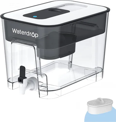 Miniatura 11 de Waterdrop Dispensador de filtro de agua alcalina, grande de 40 tazas, saludable, limpia y libre de toxinas, agua alcalina mineralizada, 100 galones