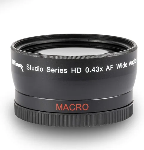Lente gran angular de 2.283 in 0.43x (con macro) de alta definición para DSLR Canon EOS Rebel 70D 77D 80D 90D T8i T7 T7i T6i T6s T6 T5i T5 T4i T3i