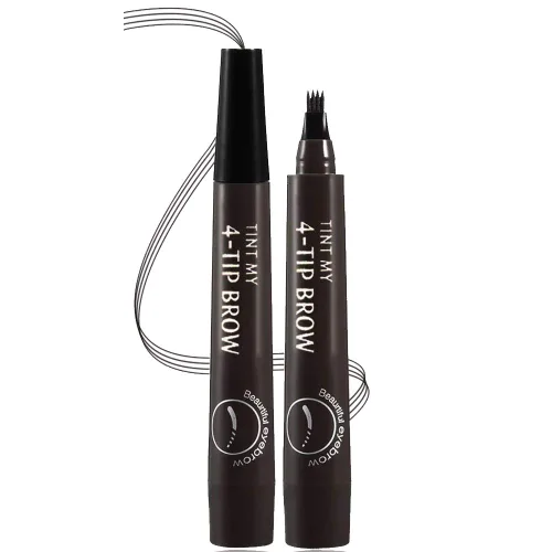 Miniatura 9 de Lápiz de cejas Microblading con 4 puntas de tenedor, crea maquillaje duradero, cubierta de lápiz de cejas natural profesional, áreas dispersas