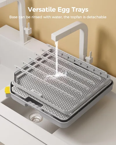Miniatura 8 de Incubadora de 48 huevos para eclosionar con giro automático de huevos y control de humedad, vela de huevos, incubadora de huevos de aves de corral