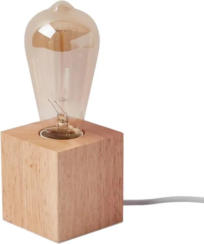 Miniatura 9 de Lámpara de mesa pequeña de madera Edison bombilla regulable lámpara de escritorio E26 60W luz nocturna industrial boho deco para dormitorio, sala