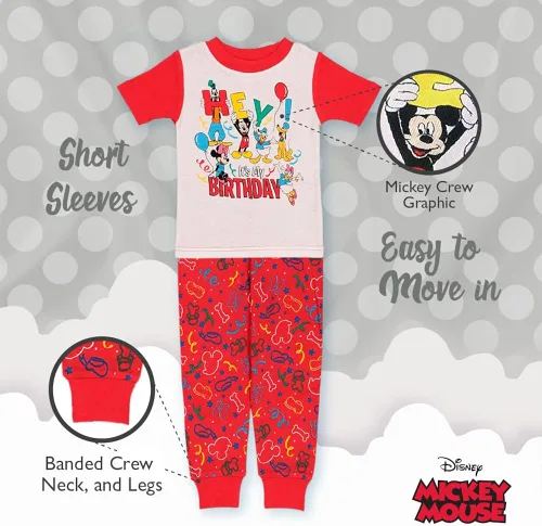 Miniatura 4 de Disney Boys' Mickey Mouse 2-Piece Snug-fit Cotton Pajamas Set