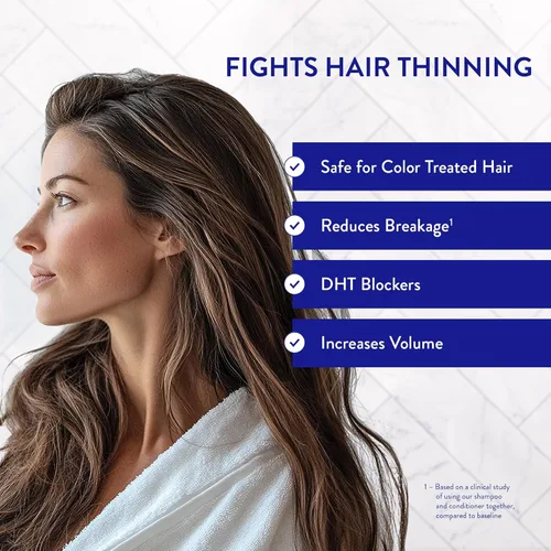 Miniatura 3 de Routine Wellness Set de champú y acondicionador antiadelgazamiento para cabello adelgazante - Biotin DHT Blocker Mujeres y Hombres - Champú seguro