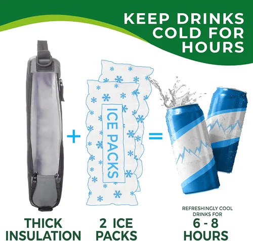 Miniatura 3 de Falcona Wild Bolsa enfriadora de golf más 2 paquetes de hielo – Mantiene las bebidas frías durante horas – Capacidad para 6 latas – Cabe