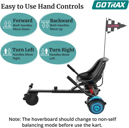 Miniatura 6 de Gotrax Hoverboard - Accesorio de asiento de kart para patineta de equilibrio automático de 6.5", 8", 8.5", 10", longitud del marco ajustable
