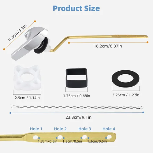 Miniatura 7 de iFealClear Kit universal de repuesto para manija de inodoro, mango de inodoro de montaje lateral/angular, compatible con Kohler Cromo