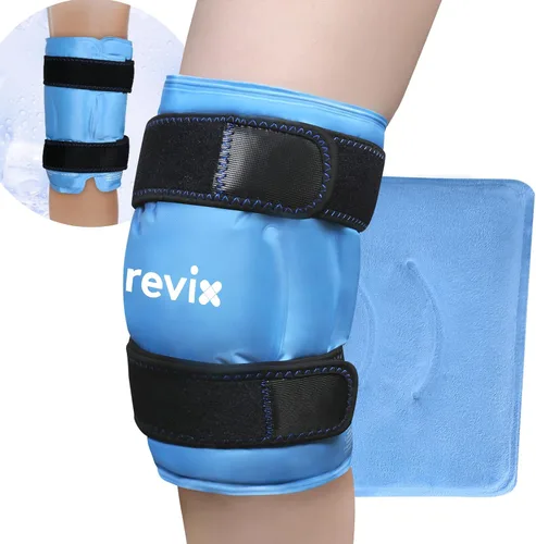 Miniatura 9 de REVIX Paquete de hielo XL para recuperación de reemplazo de rodilla, envoltura de hielo con compresión fría para molestias y fatiga, paquete frío