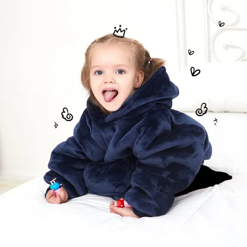 Miniatura 6 de KFUBUO - Manta con capucha portátil para niños pequeños, de Sherpa, con bolsillo, sudadera para niños de 2 a 6 años, sudaderas lindas, regalos
