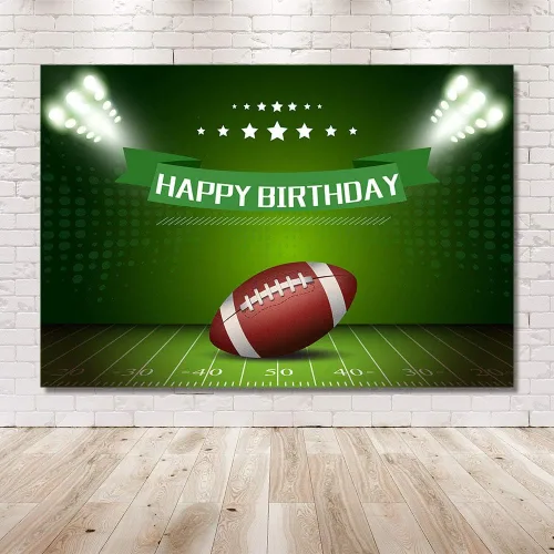 Miniatura 6 de MEHOFOTO - Fondo de fotografía de fútbol americano con temática de niño feliz cumpleaños, decoración de fiesta, rugby, deportes, campo de fútbol