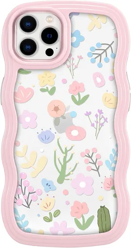 Miniatura 27 de ZCDAYE Funda compatible con iPhone 11, diseño floral estético, bonita funda rizada y ondulada para mujeres y niñas, funda de TPU suave a prueba