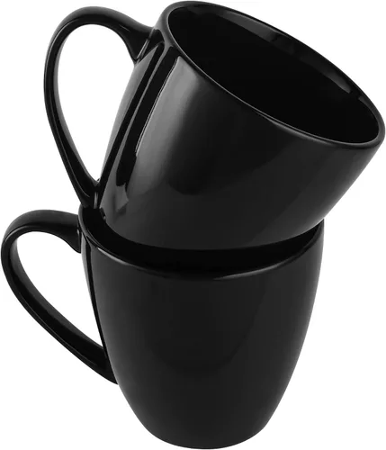 Miniatura 9 de BOSHANB - Taza de café grande de 39 onzas, taza de té de cerámica para oficina y hogar, gran capacidad con asa (negro)