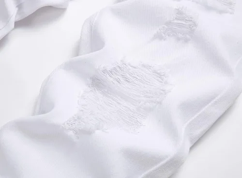 Miniatura 4 de OIIIO Pantalón vaquero de pierna recta rasgados para hombre