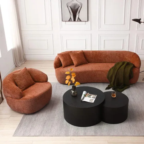 Miniatura 12 de WILLIAMSPACE Sofá curvado de 101 pulgadas, moderno sofá boucle tapizado de gran tamaño con 4 almohadas, sofá de peluche de 4 asientos para sala