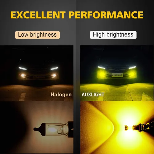 Miniatura 3 de AUXLIGHT H1 Bombillas LED antiniebla DRL, 3000 lúmenes, bombillas de repuesto extremadamente brillantes para automóviles, camiones, amarillo dorado