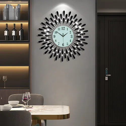 Miniatura 4 de Reloj de Pared Grande Sin Tictac Silencioso Relojes Grandes Modernos Relojes de Pared Decorativos para Sala de Estar Comedor Decoración de Negro