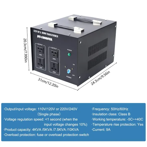 Miniatura 9 de Transformador Convertidor de Voltaje de 10000W Paso Arriba/Abajo 110V/220V Convertidor de Voltaje USB Transformador Convertidor de Potencia