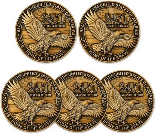 Miniatura 10 de Moneda conmemorativa de aleación de zinc del 250 aniversario de Estados Unidos - Estados Unidos de América Liberty & Courage 1776-2026