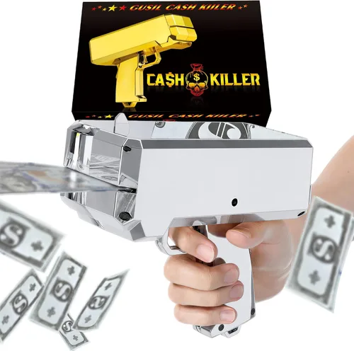 Miniatura 8 de Gusil Pistola de dinero, cañón de efectivo, facturas de cañón, pistola de juguete de lluvia, pistola de efectivo de mano para películas