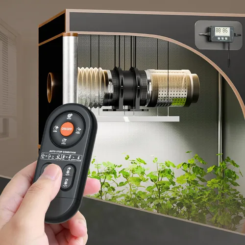 Miniatura 6 de Ventilador compacto de conducto en línea de 4 pulgadas con sensor de humedad y temperatura, ventilador de escape silencioso con controlador de 6