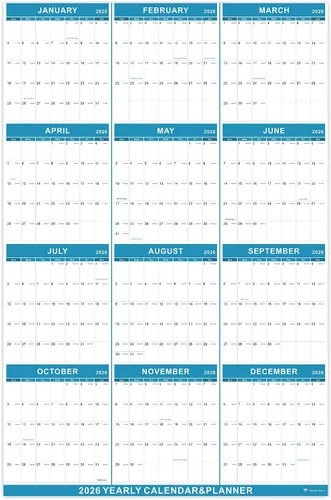Miniatura 11 de Vibrant Focus Calendario de Pared Anual 2026 - calendario anual 2026, Calendario de Pared Anual 2026 y Planificador con Papel Grueso, Enero 2026
