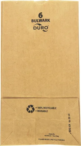 Miniatura 2 de Duro ID# 6# Bulwark SOS Bag 52# Natural Kraft, paquete de 2/500 piezas, 6 pulgadas de largo x 3-5/8 pulgadas de ancho x 11-1/16 pulgadas