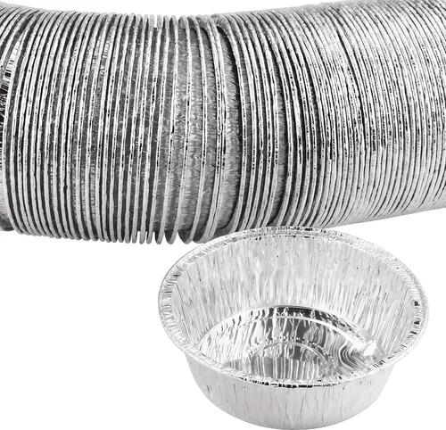 Miniatura 4 de Paquete de 100 moldes redondos de papel de aluminio para tartas de 4 pulgadas, latas desechables de papel de aluminio para hornear, cocinar