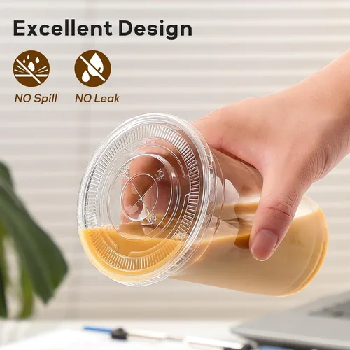 Miniatura 4 de AOZITA Paquete de 100 vasos de plástico transparente de 20 onzas con tapas y pajitas, tazas de café helado desechables aptas para alimentos