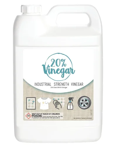 Vinagre concentrado de grado profesional al 20 % | Diluye a 4 galones de vinagre de limpieza multiusos | 4 veces vinagre de potencia | Cientos de