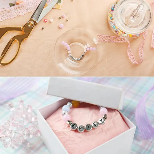 Miniatura 7 de XIANNVXI 3500 cuentas de letras blancas para pulseras, cuentas acrílicas coloridas para hacer joyas (cuentas blancas y mixtas)