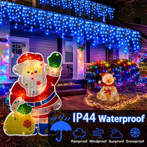 Miniatura 3 de Hezbjiti - Luces de Navidad para decoración al aire libre, 1600 luces LED de 164 pies, 8 modos, 320 gotas, guirnalda de luces para decoración