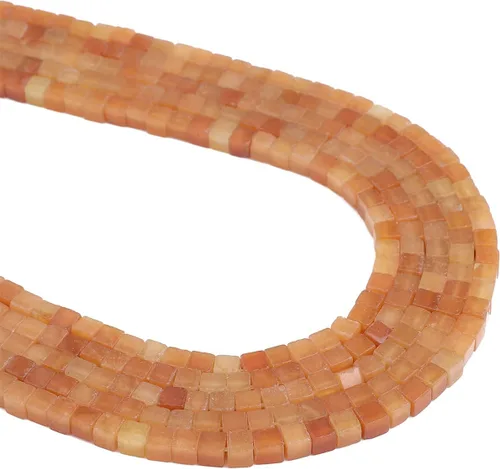 Miniatura 15 de BEADIA Cuentas espaciadoras de cubo de amazonita natural, cuentas de piedra cuadradas sueltas de 0.157 in para hacer joyas, 15.0 in/hebra