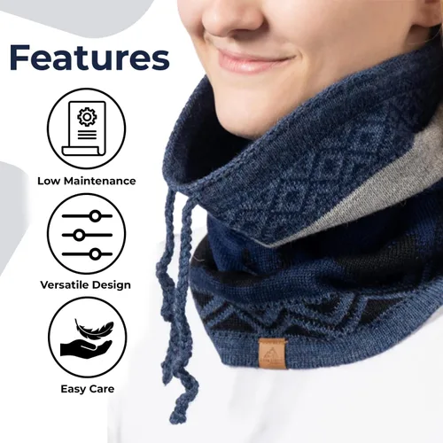 Miniatura 4 de Baby Alpaca Alpaca Neck Warmer, Unisex Winter Warm Hat, Multipurpose Headwear, Neck Gaiter Scarf, Soft Warm
