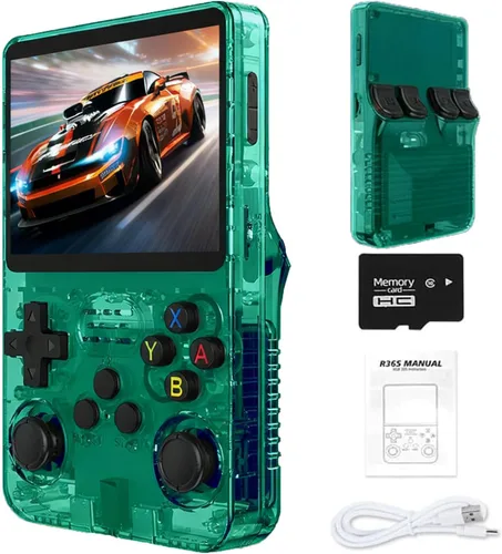 Miniatura 10 de Consola de juegos retro de mano R36S, pantalla HD IPS de 3.5 pulgadas, batería de 3200mAh, 128G con más de 20000 juegos integrados, más de 20