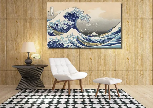 Miniatura 5 de dgbtcart The Great Wave Off Kanagawa de Hokusai - Lienzo decorativo para pared, arte clásico japonés, pintura para sala de estar, paisaje marino