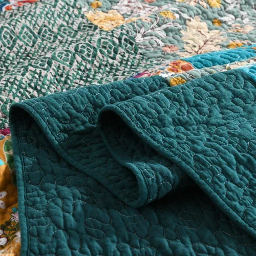Miniatura 8 de Autumn Dream - Juego de colchas de algodón, juego de cubrecama reversible, conjunto de cubrecamas, edredón de confort, estampado floral vintage